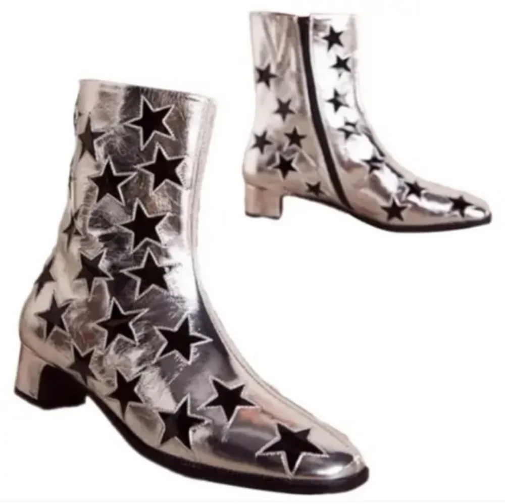 SOLD - FREE PEOPLE X JEFFREY CAMPBELL on Mars star metallic booties - Picture 1 of 4